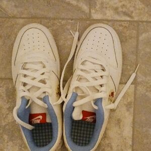 Nike Kids White and Blue Sneakers